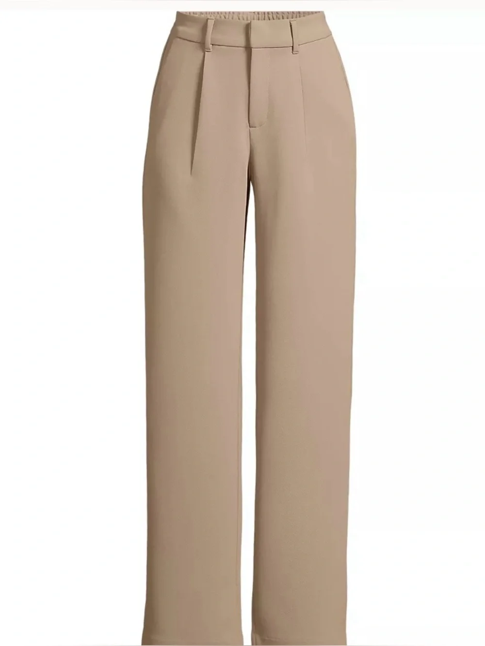 Lands End Wide-Leg High-Waist Trousers in Camel - Picture 5 of 6